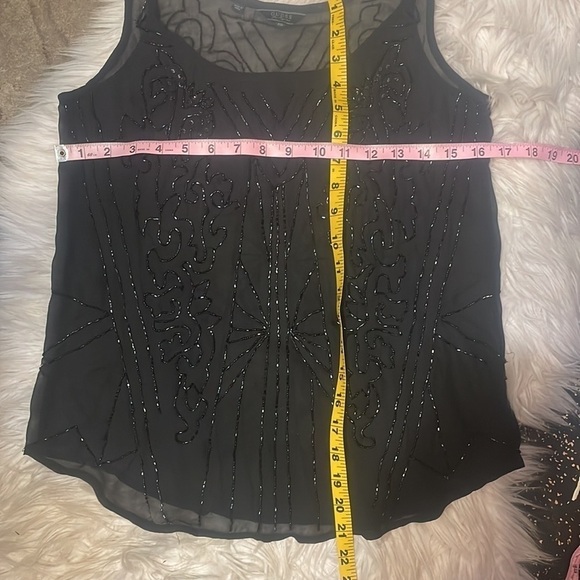 GUESS Black Mesh Sparkle Tank Top - Picture 10 of 11